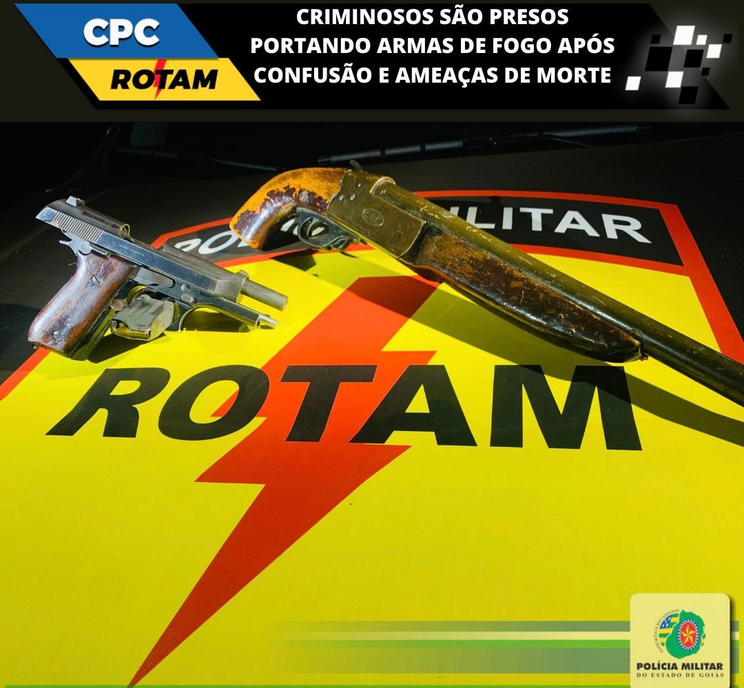 Pai e filho são presos após ameaçarem síndico e vizinhos com armas de fogo em Valparaíso (GO)