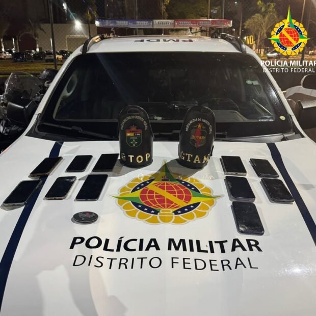 Pai, mãe e filho são presos com 12 celulares furtados durante Carnaval no Plano Piloto