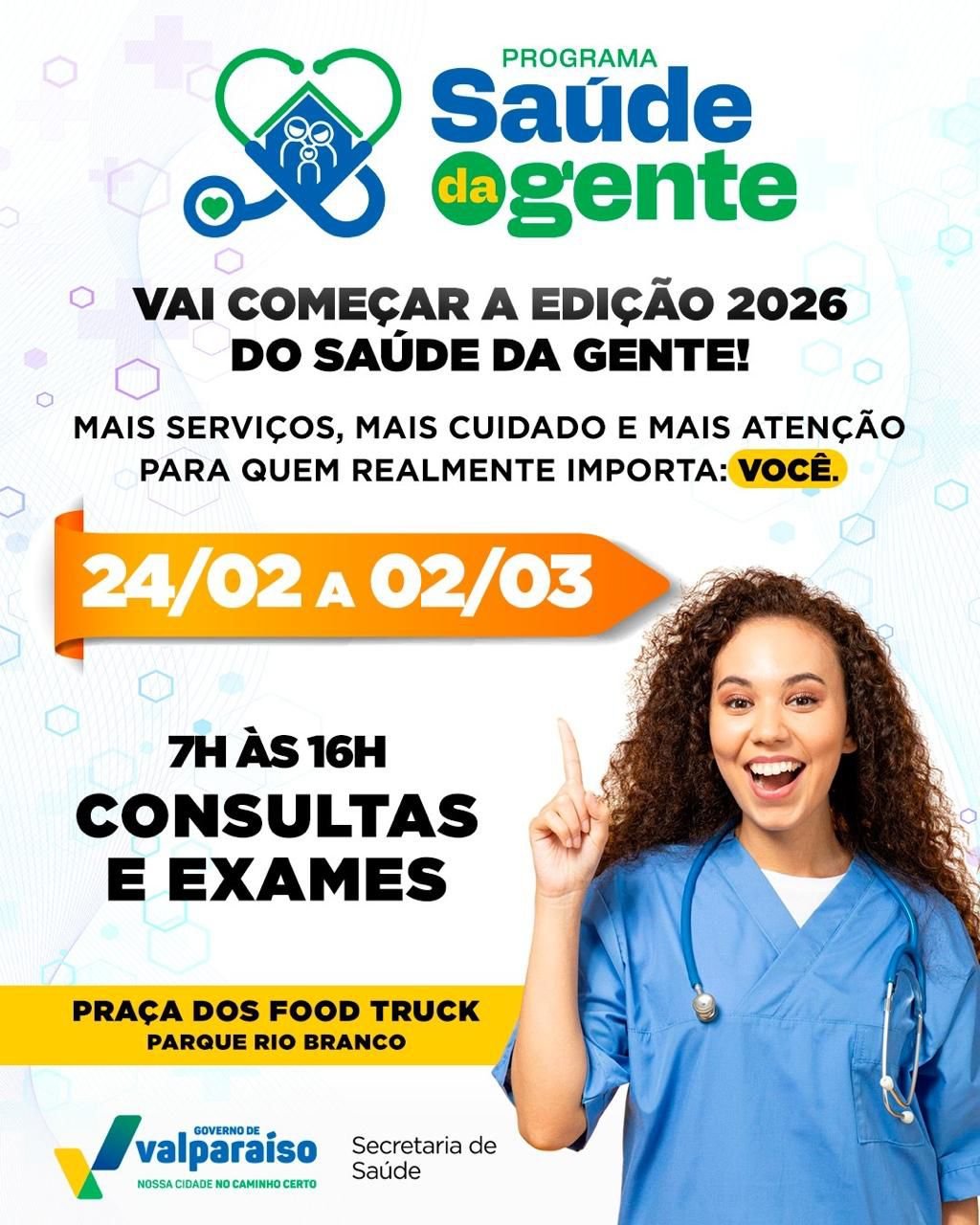 Prefeitura de Valparaíso anuncia sexta ediçao do programa “SAÚDE DA GENTE 2026.”